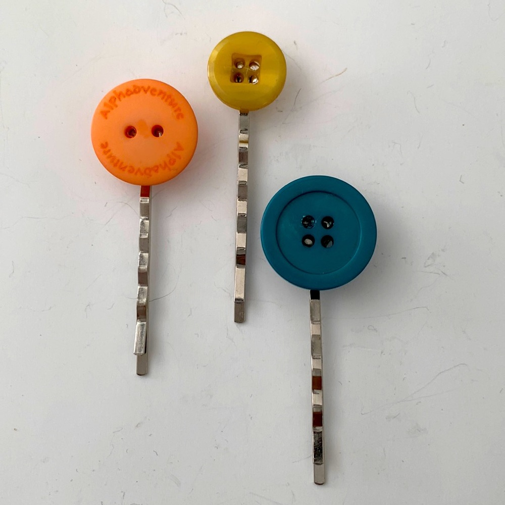 Peach Green and Yellow Bobby Pin Set #2